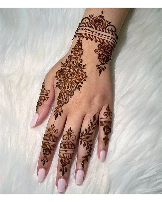 Radiant Blend Back Hand Mehndi Design Flow